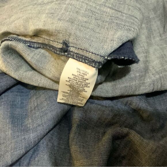 Trina Turk M Palo Alto Linen Lyocell Chambray Look V Neck Zip Jumpsuit *No Belt - Picture 9 of 9